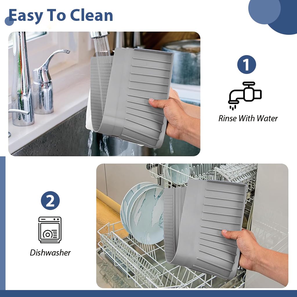 HASTHIP Sink Splash Guard for Kitchen Sinks featuring 4x20 in Silicone Edge Protector 3PCS