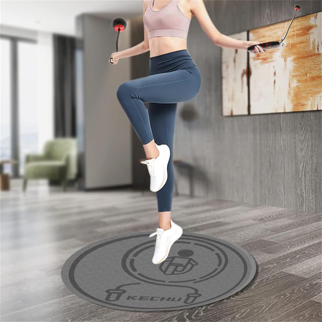 Proberos Jump Rope Mat for Indoor Workouts with 6mm Cushioning and Non Slip TPE | Includes Cordless Jump Rope Kit