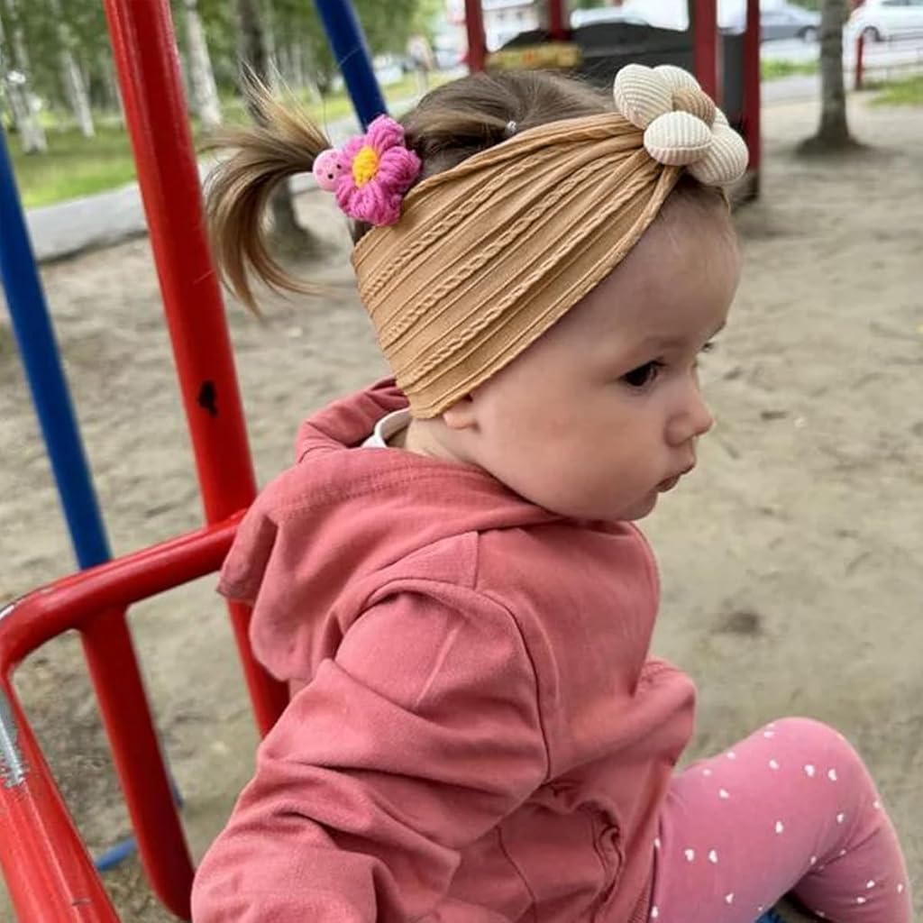 SNOWIE SOFT 3Pcs Baby Headband Stretchy Cute Flower Baby Hairband Set for Girls Headband for Baby Girls Hair Bands for Baby Girls  Shower Gift for Baby Girls Newborn Baby Essential Products