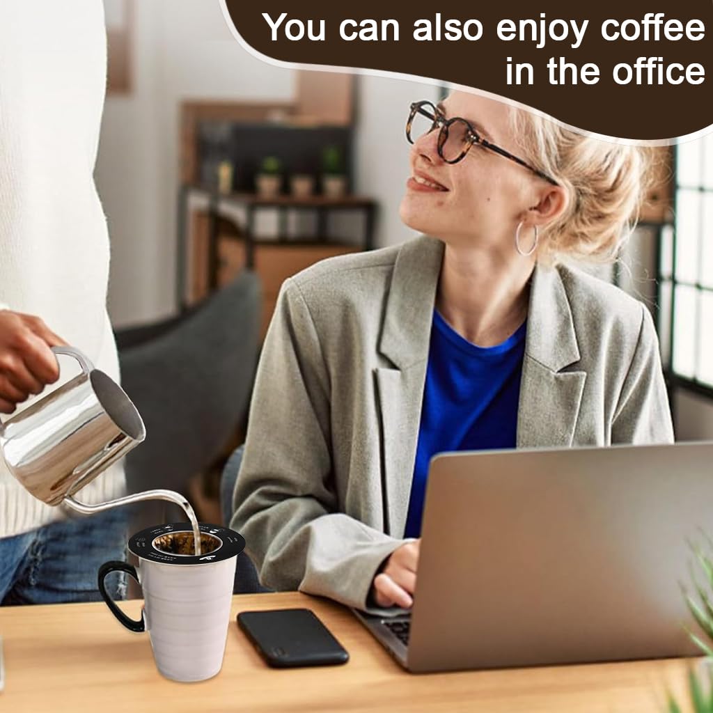 Supvox Coffee Filters for Cups and Mugs featuring 3.5 in Round Base Pop On Design | 10 Pack