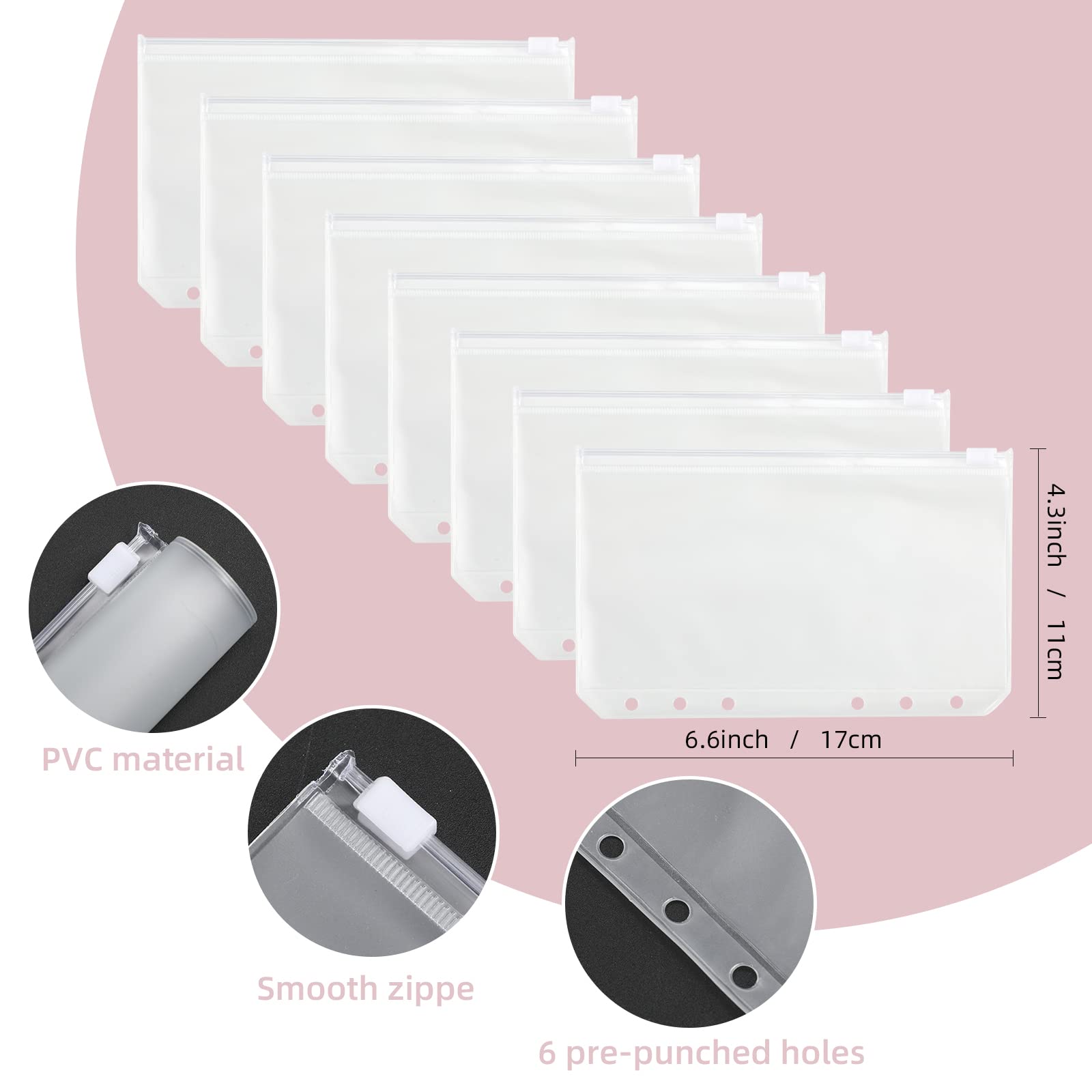 HASTHIP A6 PU Leather Binder Organizer Set for Budgeting with 6 Ring Refillable Design and 8 Cash Envelopes