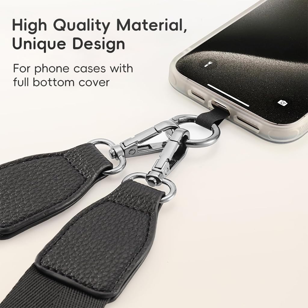 ZORBES Fashion Phone Strap with Small PU Cash Bag for Travel and Daily Use | 3 PCS Adjustable Polyester Shoulder Strap Featuring Removable Insert Sheet