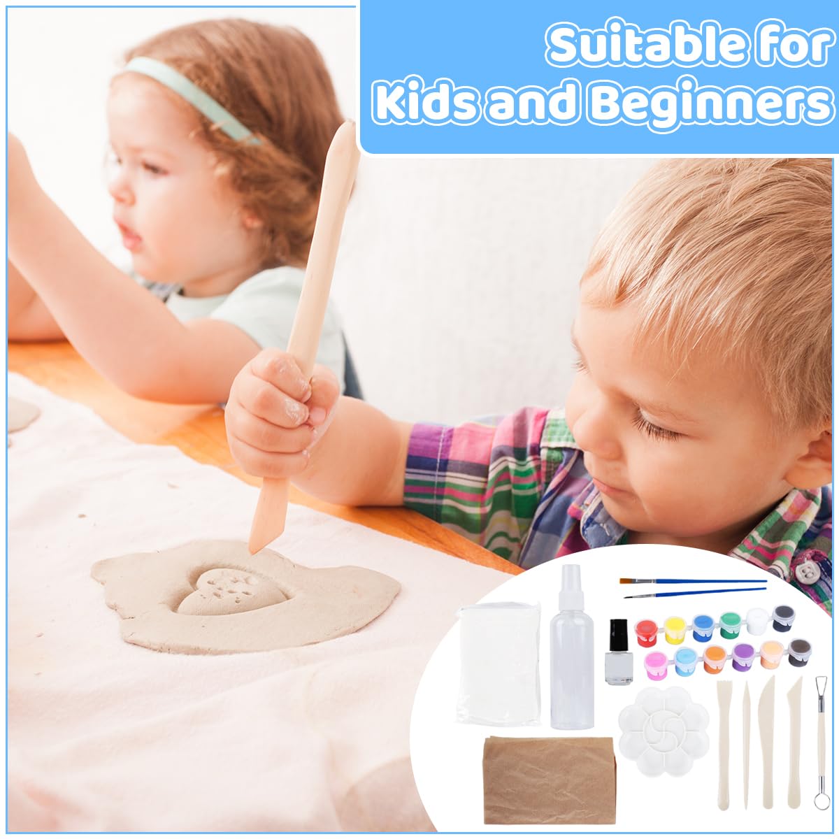 PATPAT Squishy Making Kit for Kids with 18 Shape Molds and 4×60ml Water Gels | DIY Clay Toy Set
