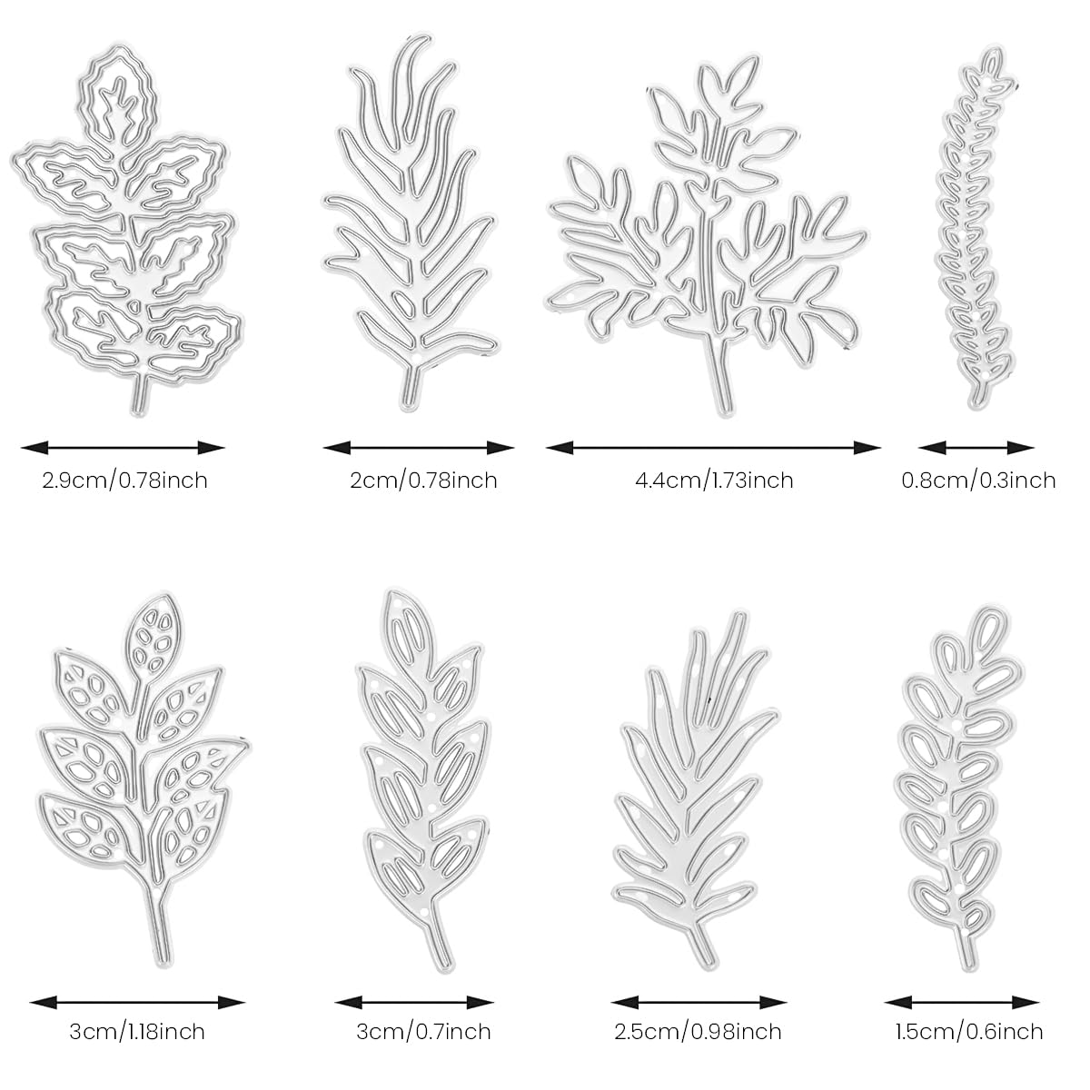 HASTHIP® 8Pcs/Set Leaf Metal Die Cuts, Leaf Cutting Dies Stencil Metal Template Molds for DIY Scrapbooking Album Decorative Embossing Paper Dies Card Making