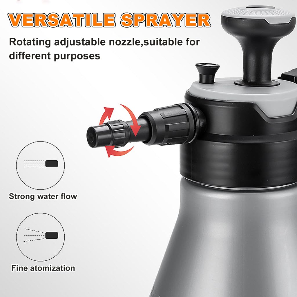 HASTHIP Pressure Sprayer for Plants and Cleaning with 2L Manual Pump | Push-Button Lock Handle