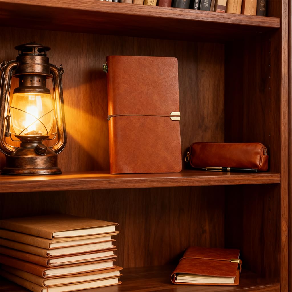 Zibuyu Leather Notebook for Writing with 240 Pages Plain Paper | 5x7 in Brown Journal