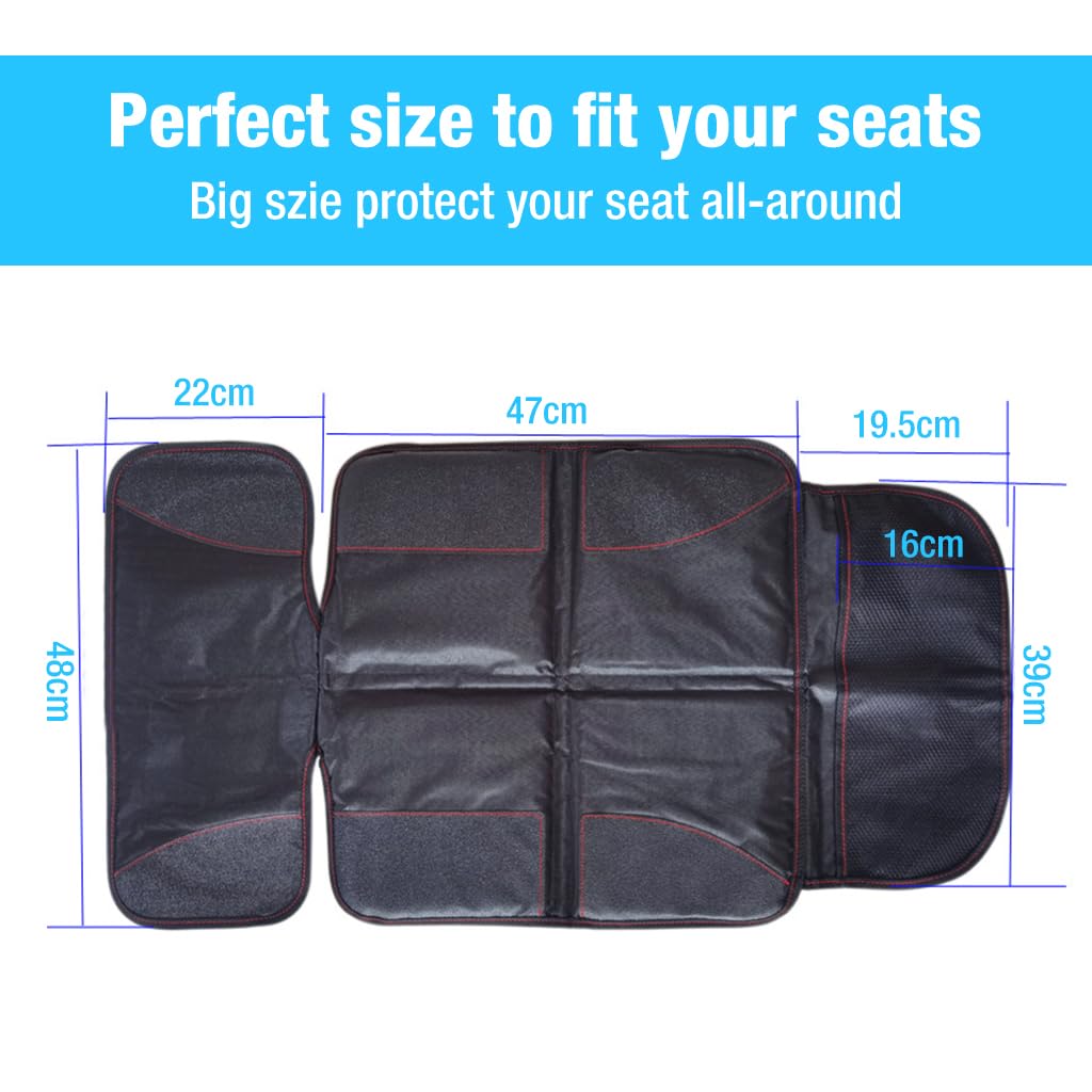 STHIRA Car Seat Protector for Child Car Seat with Thick Padding and Non Slip PVC Leather | Black Upholstery Cover