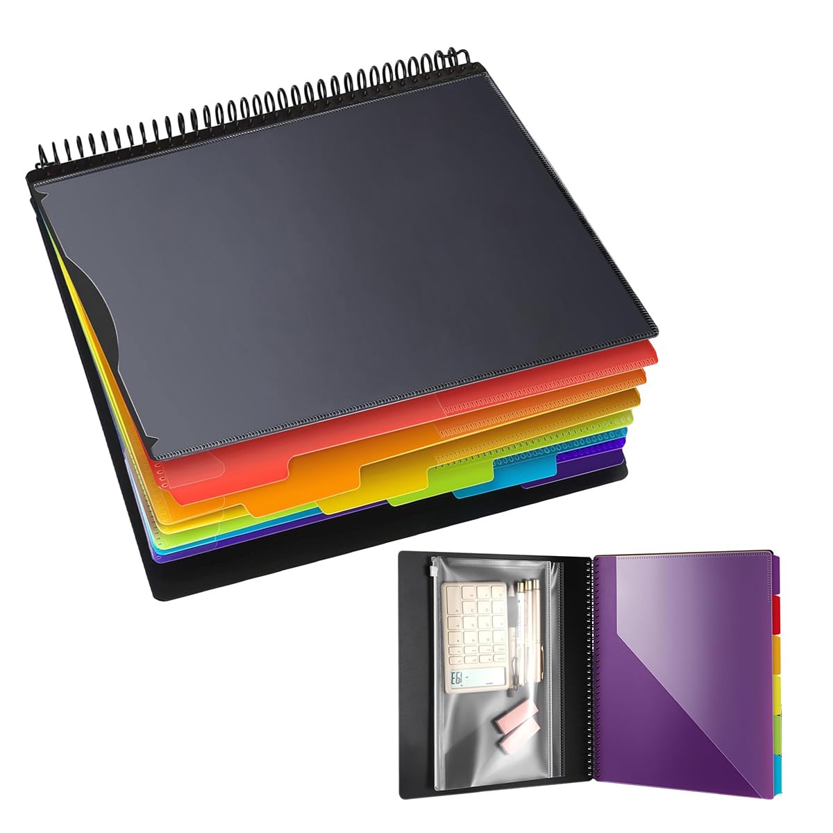 ZIBUYU Accordion File Organizer for Documents with 12 Pockets and Custom Tabs | Waterproof PP Folder