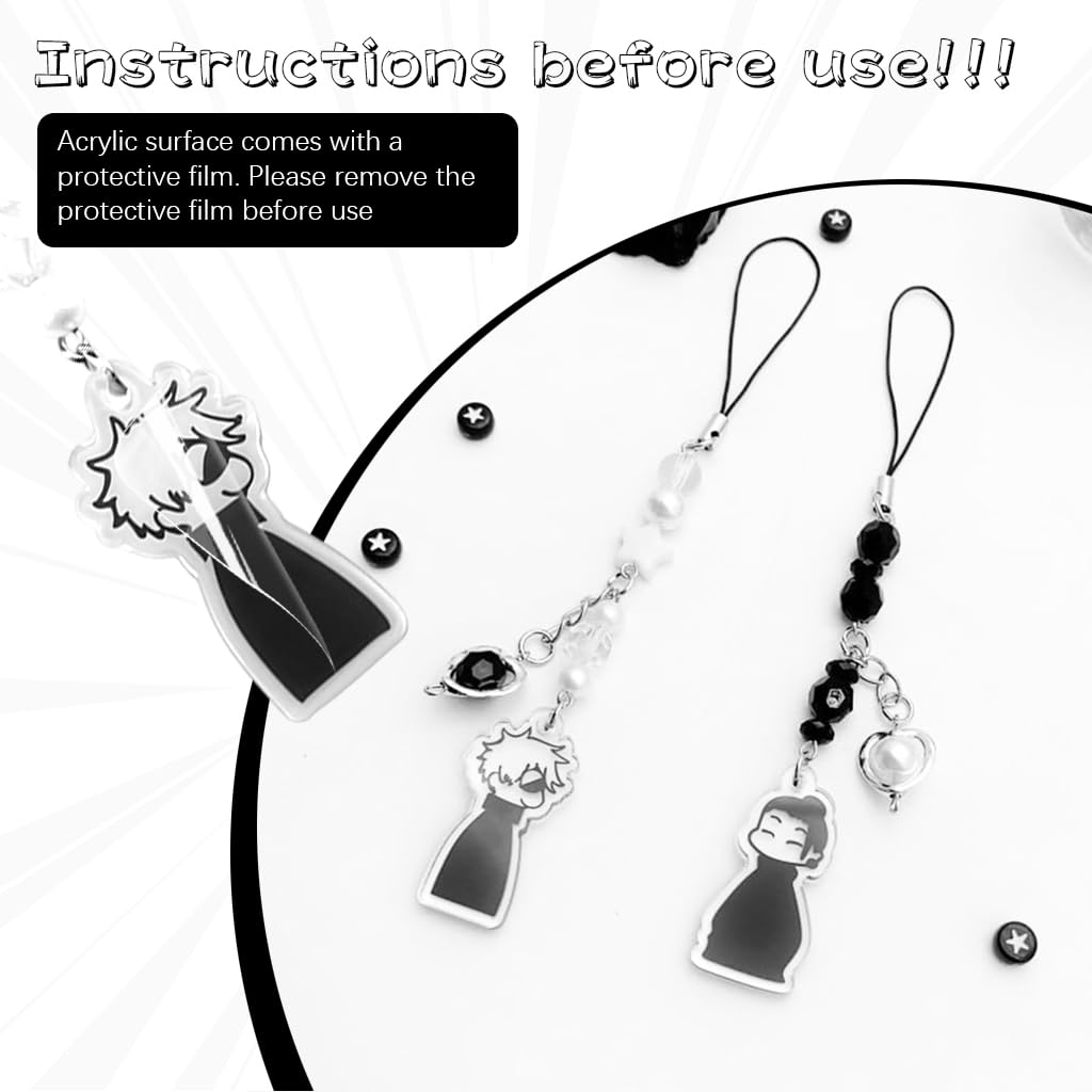 ZORBES Phone Charms for Anime Lovers featuring Goj Satoru and Suguru Geto | 2Pcs Resin Pendants