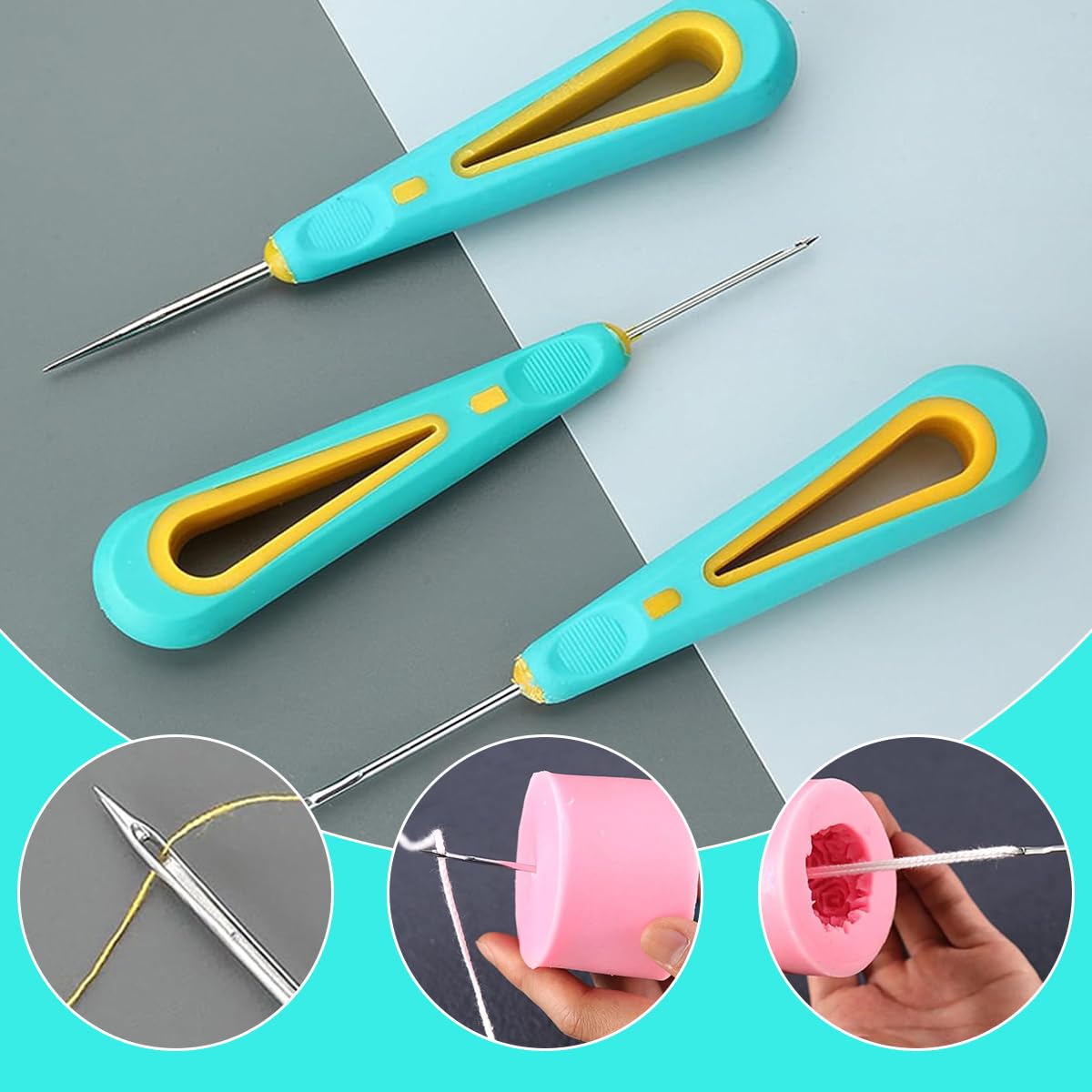 HASTHIP Punch Needle Wick for Candle Making with Round Hole Tool Set | 6PCS DIY Craft Accessory