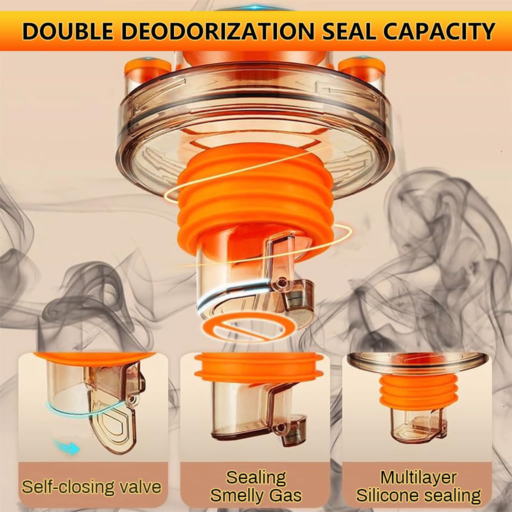 HASTHIP Self Closing Floor Drain Seal for Sink with Hose Inlets | 50 75mm 2PCS Anti Odor Adapter