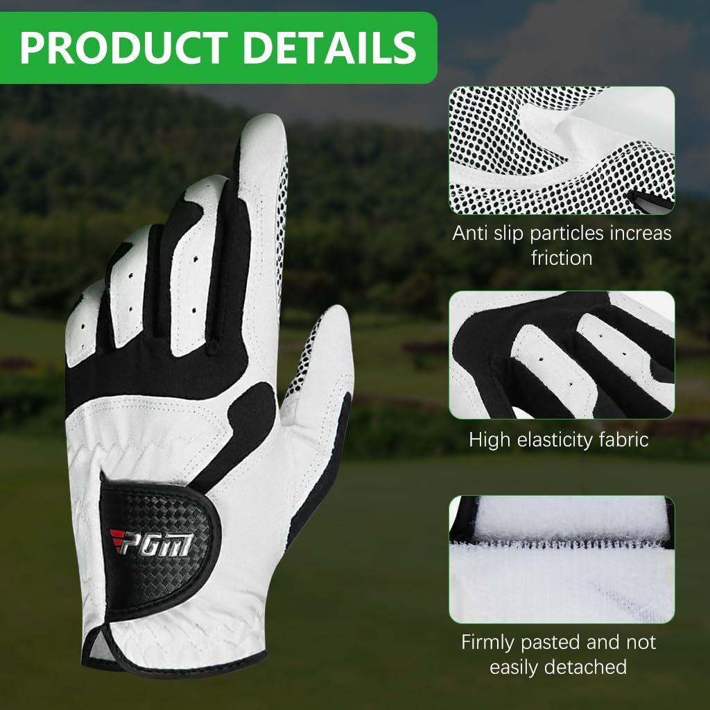 Proberos Men's Left Hand Golf Glove for All Weather with Anti Slip Grip and Breathable Microfiber | Comfort Fit XL