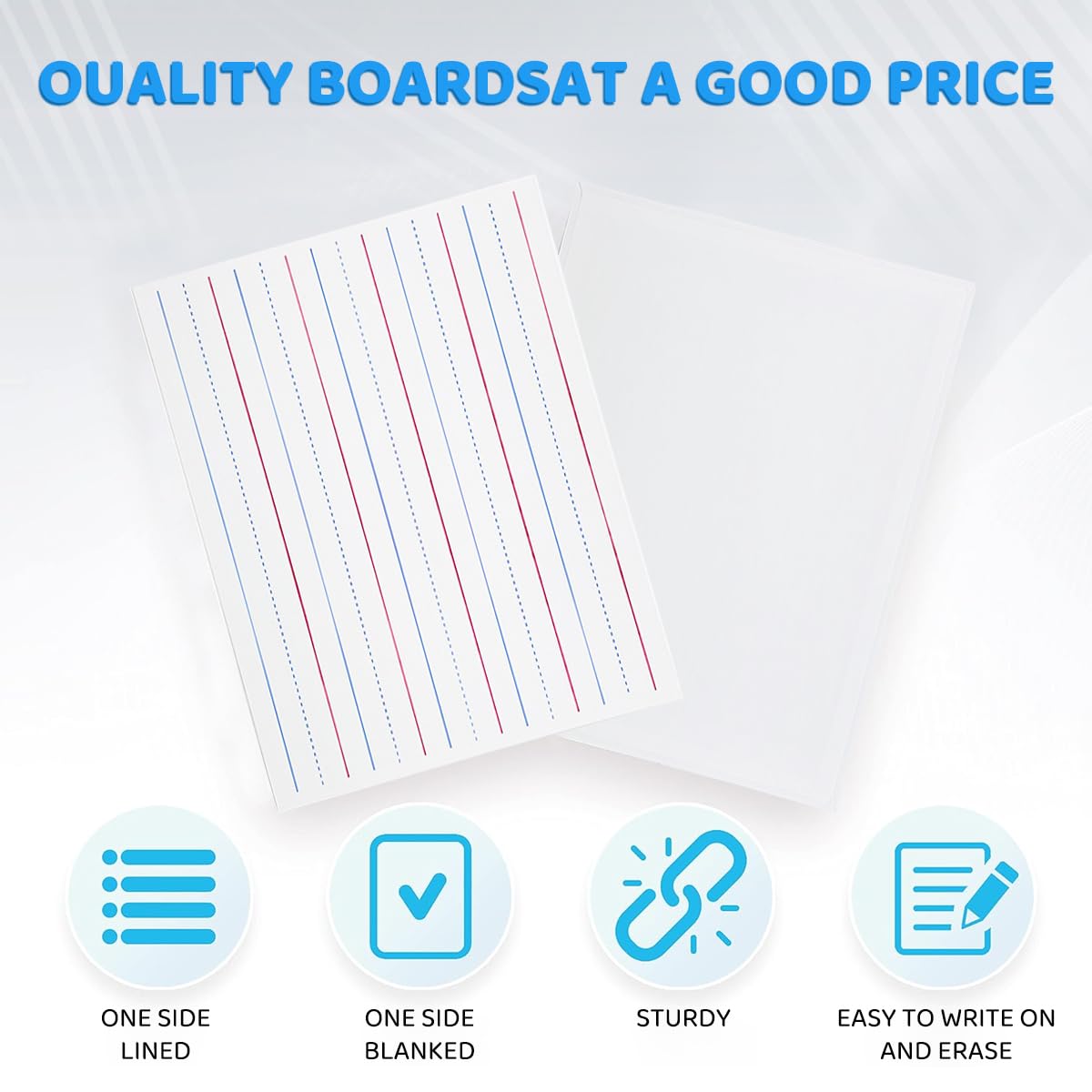 OFIFO Magnetic Small White Board Cards for Kids with Double Sided 30x23cm Design | Includes Eraser and Storage Bag