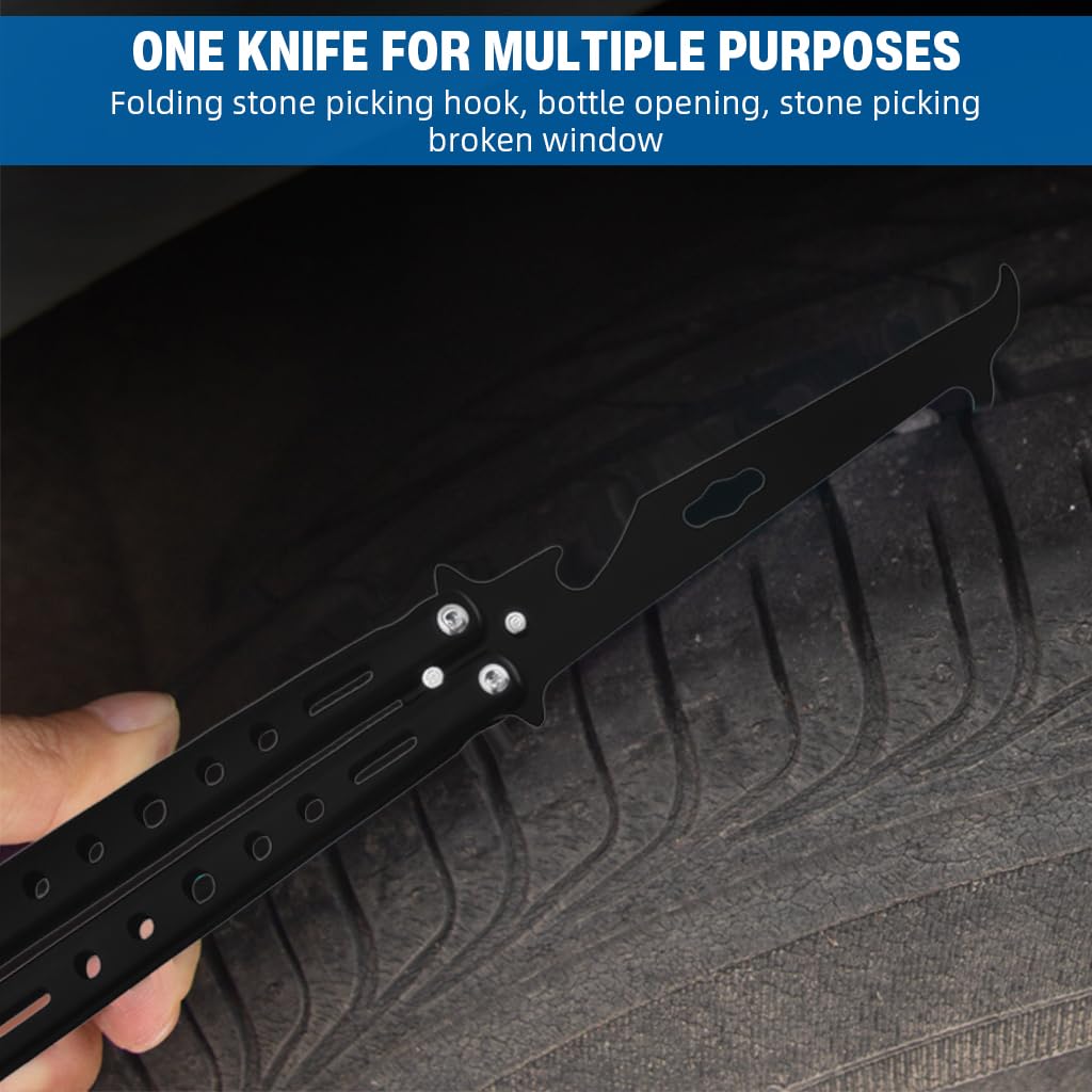 PROBEROS Butterfly Knife Trainer for Beginners with O Ring Latch and 60 40 Balance | Stainless Steel Safe Practice Tool
