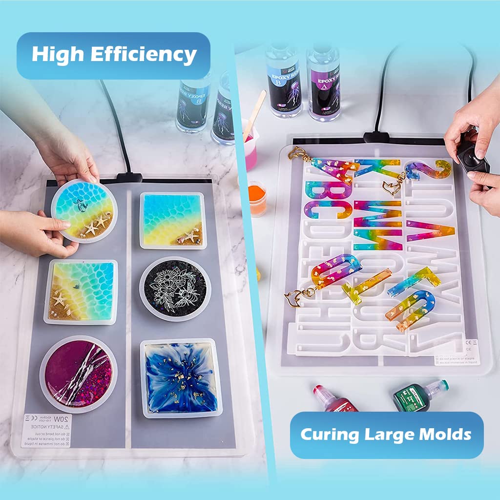 HASTHIP Resin Curing Machine for Epoxy Crafts with Heating Chip and 16.5×11 in Silicone Pad