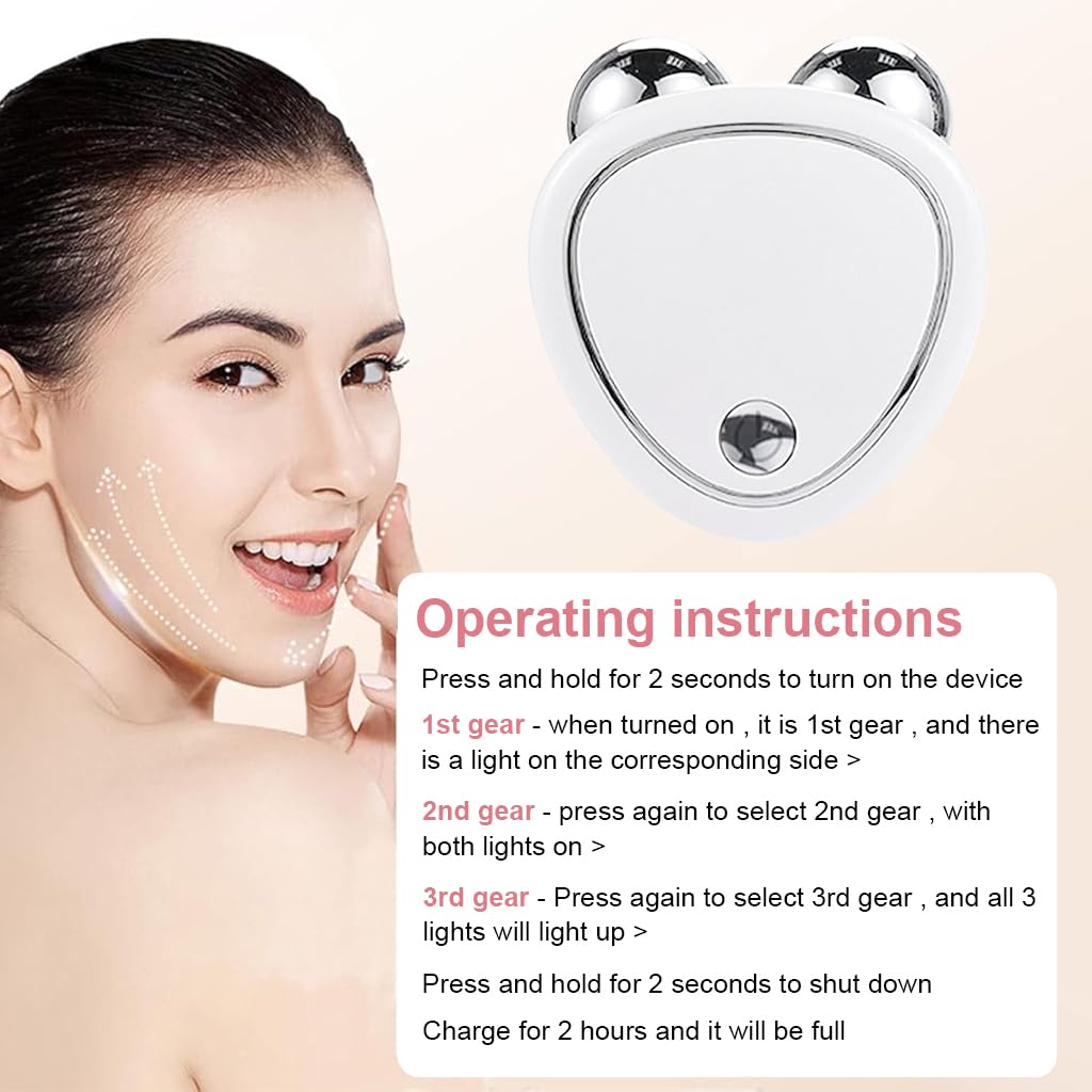 HANNEA Face Massager for Anti Wrinkles with EMS Microcurrent & Dual Massage Heads | USB Rechargeable 180mAh