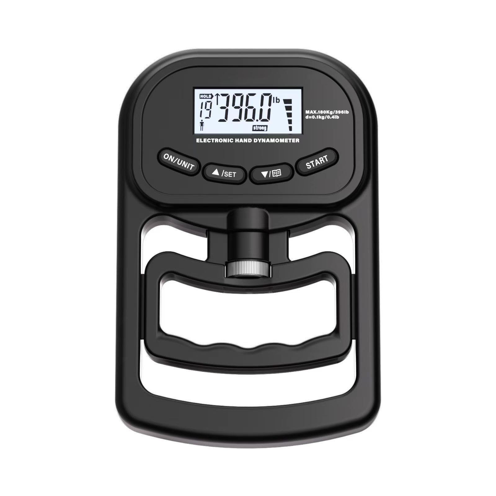 Proberos® Hand Grip Strength Tester Trainer - Electronic Dynamometer Forearm Strengthener Exerciser Digital Training Gauge 400 Lbs 180 Kgs for Sport Home School Use-Black