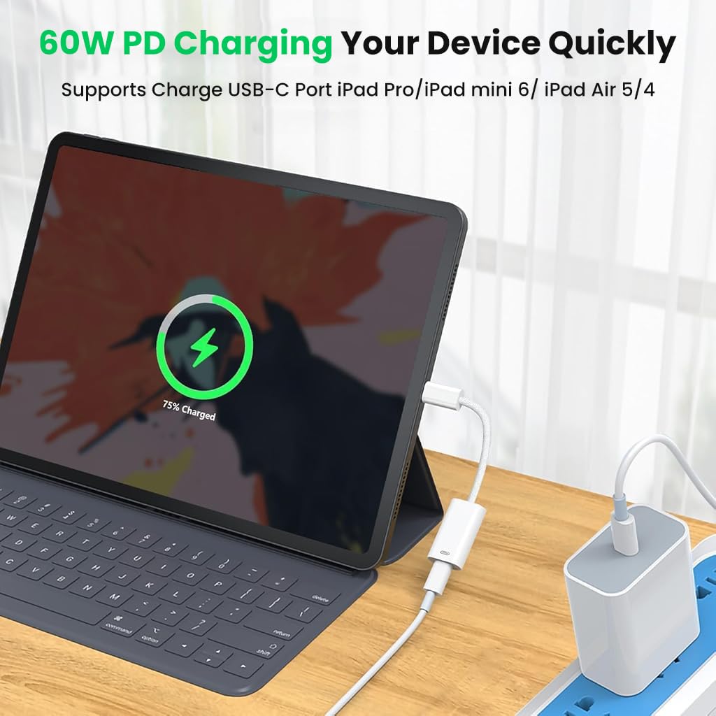 ZORBES Type C to Lightning Adapter for iPhone 15 with 25cm Cable and PD 27W Fast Charging | Plug and Play Connection