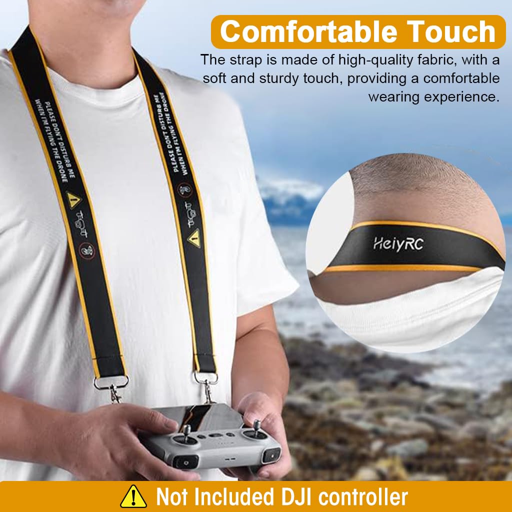 ZORBES Neck Strap for Controller for DJI Mini 3 Pro Air 2S Mavic 3 22.8 in | Detachable with Attachment Rings