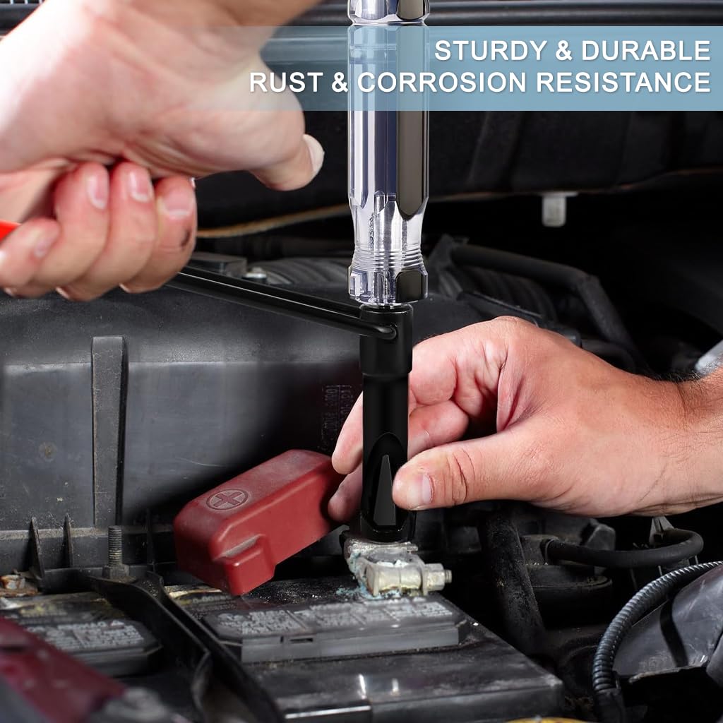 STHIRA Valve Adjustment Tool for Automotive and Motorcycle Engines with Ergonomic Slotted Locknut Spanner and Stainless Steel Feeler Gauge