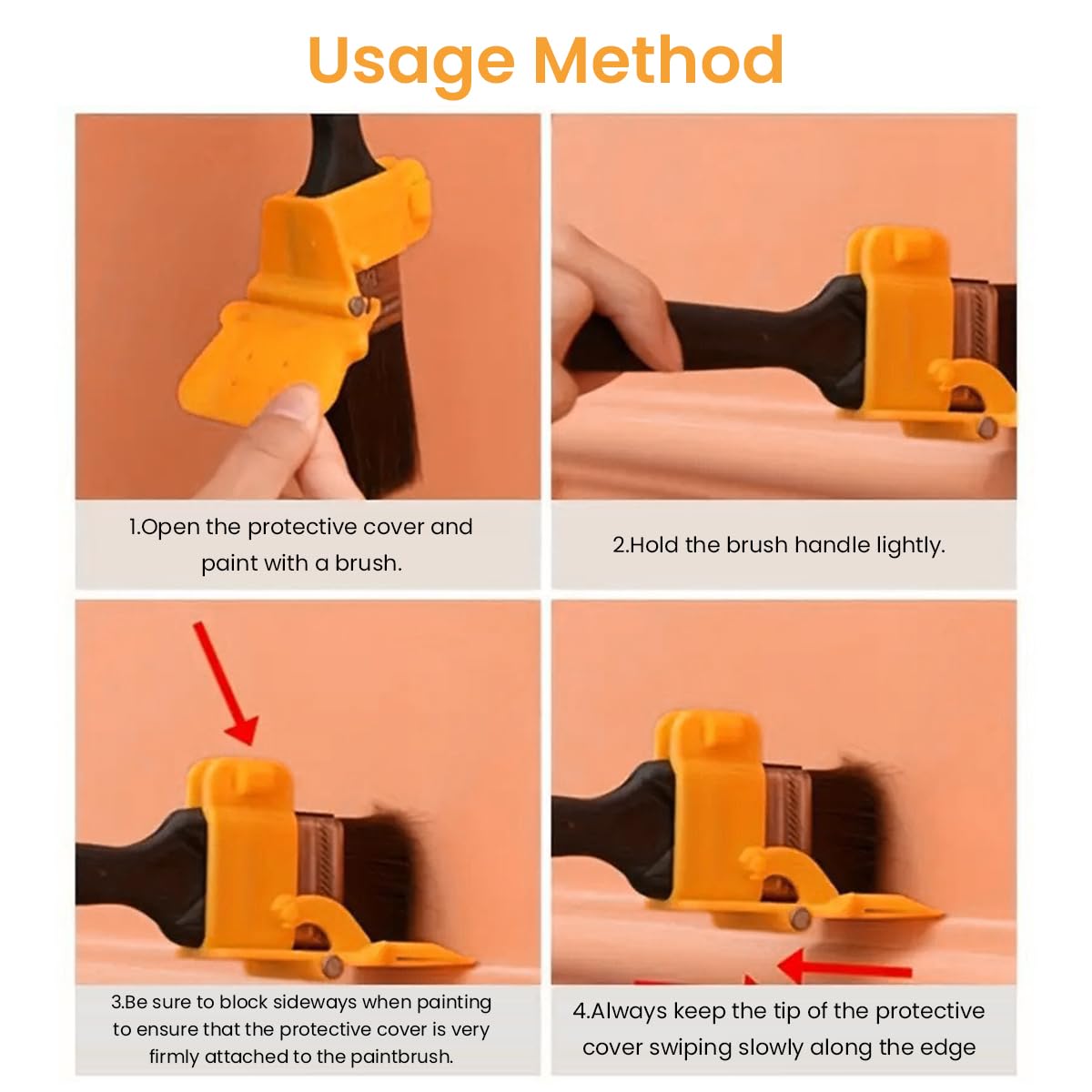 Edger Paint Brush for Wall and Trim Painting with Flexible Edge Aligner and PET Bristles