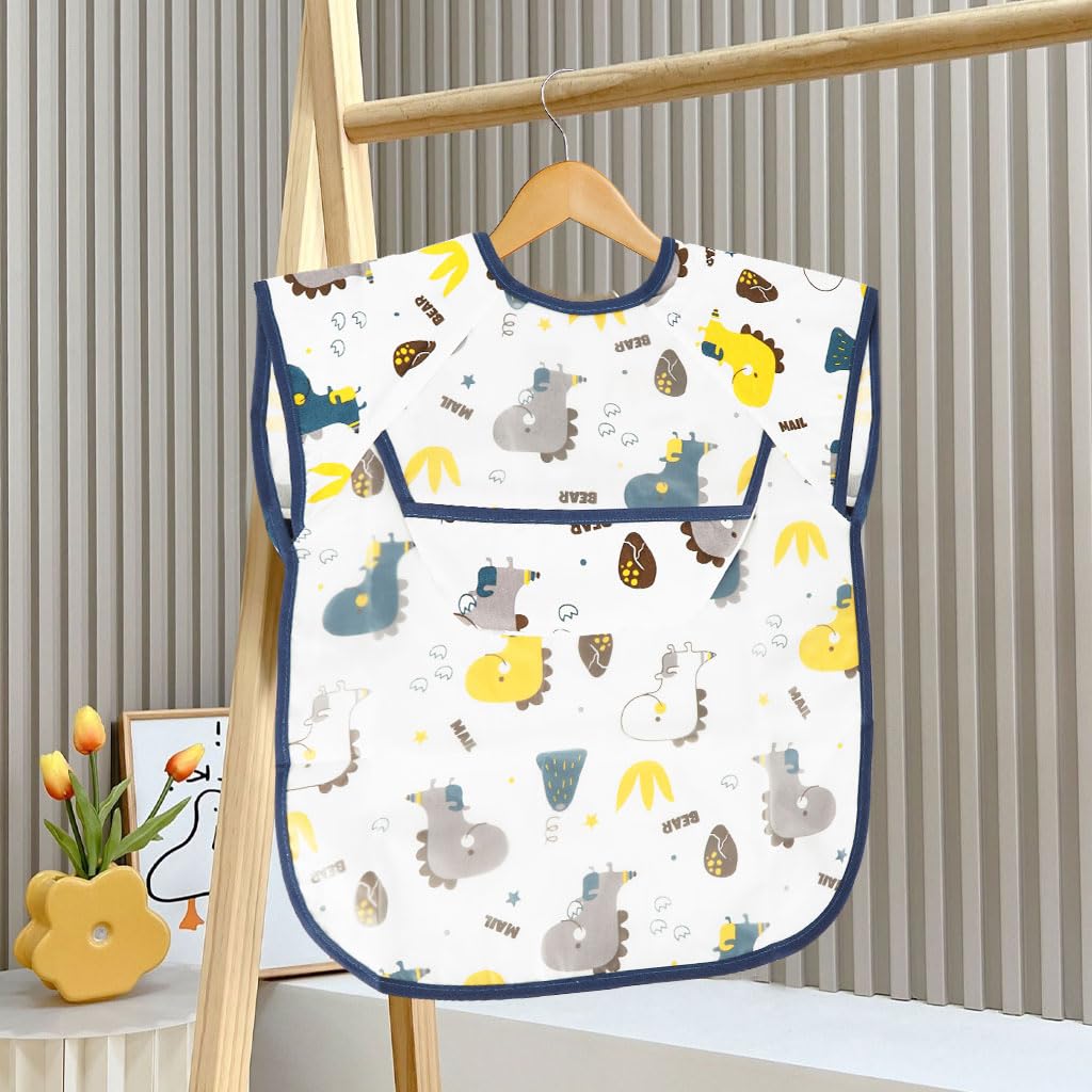 Zibuyu Baby Bib for Feeding with Food Catcher and Waterproof Fabric | Infants 6–24M