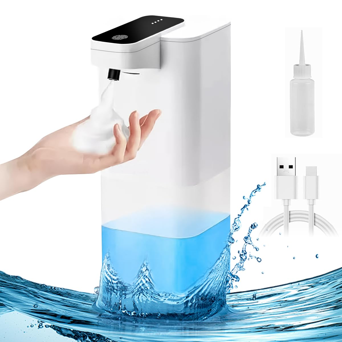 HANNEA Automatic Soap Dispenser for Kitchen and Bathroom with Motion Sensor 400ml | USB Rechargeable