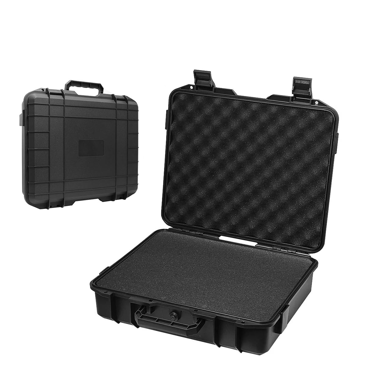 Serplex® Toolbox Hard Shell Plastic Equipment Carry Case Suitcase Tool Case with Pre-Cut Foam Insert Anti-scratch Carrying Case for Camera, Batteries, Valuables, 14x11.8x4.1 inches