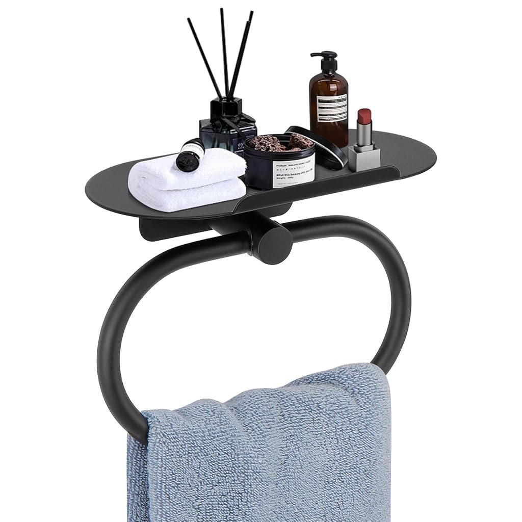 HASTHIP® Hand Towel Ring with Shelf,
