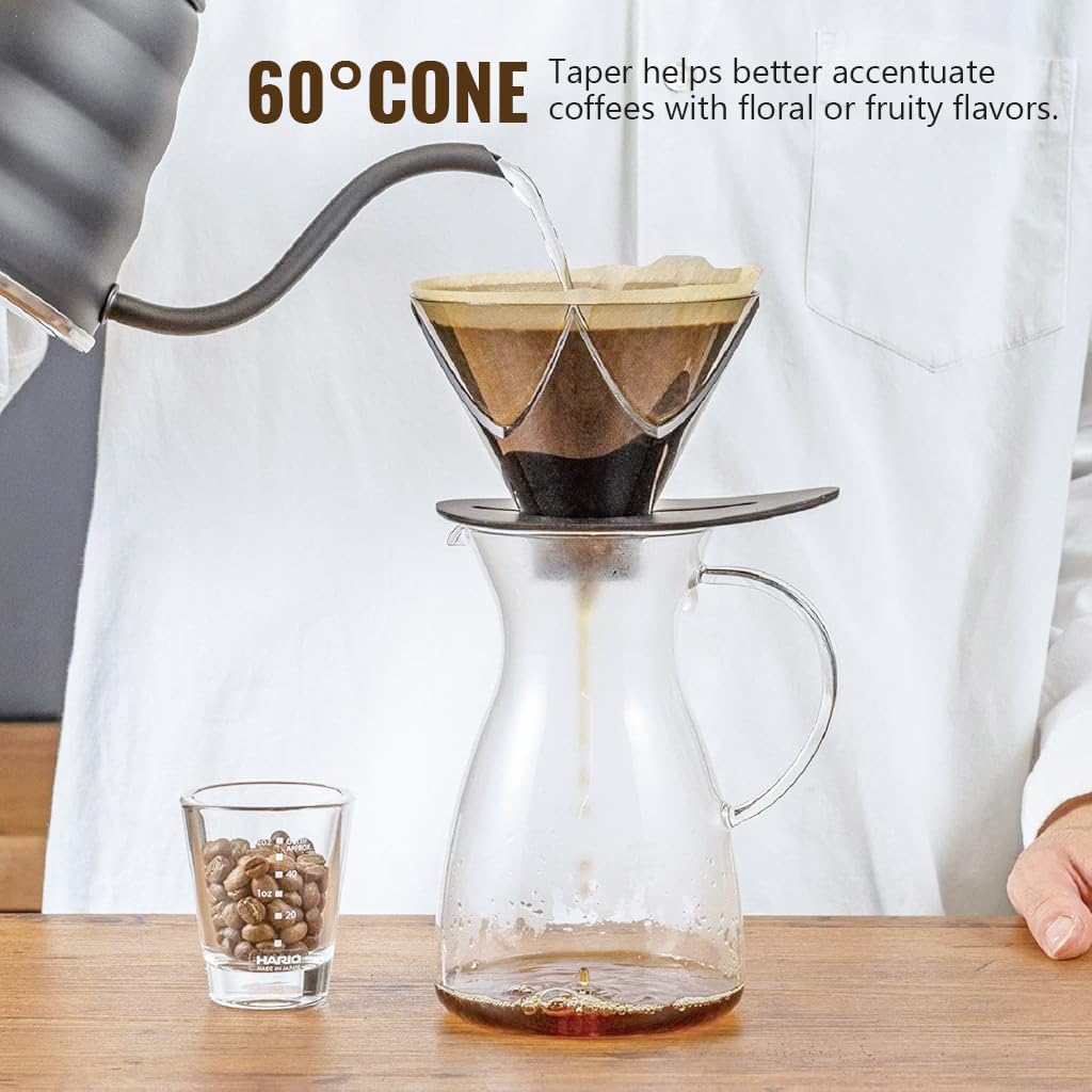 Supvox Pour Over Coffee Dripper with Ergonomic Grip and Heat Resistant Plastic | Universal Fit