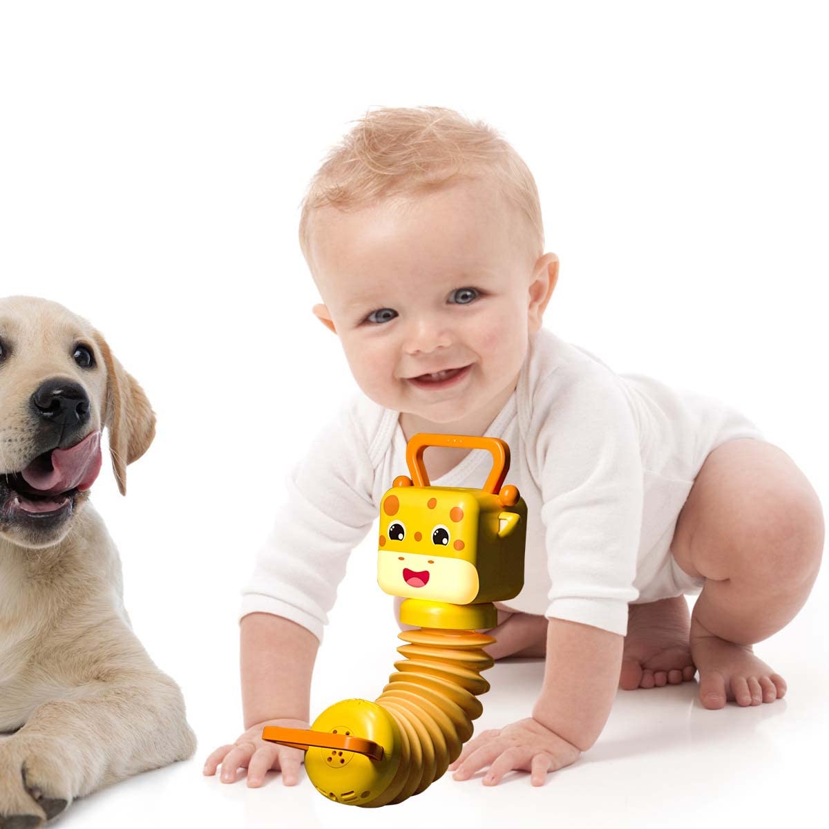 PATPAT Hanging Toys for Babies with Night Light and Musical Accordion Giraffe | BPA Free Sensory Toy