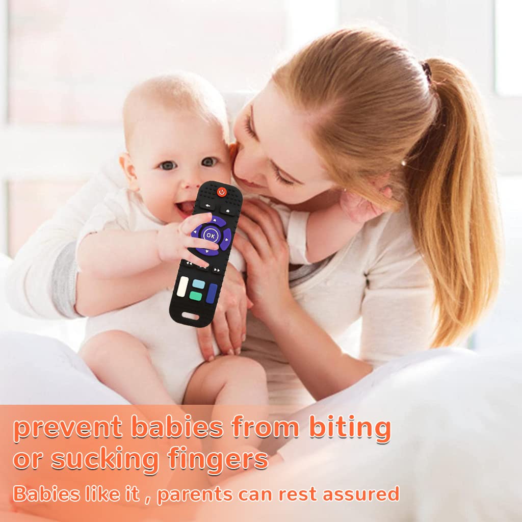 PATPAT Silicone Teether Toy for 6 to 12 Months Babies with Frog Design and Textured Remote Shape | Green Sensory Development Aid