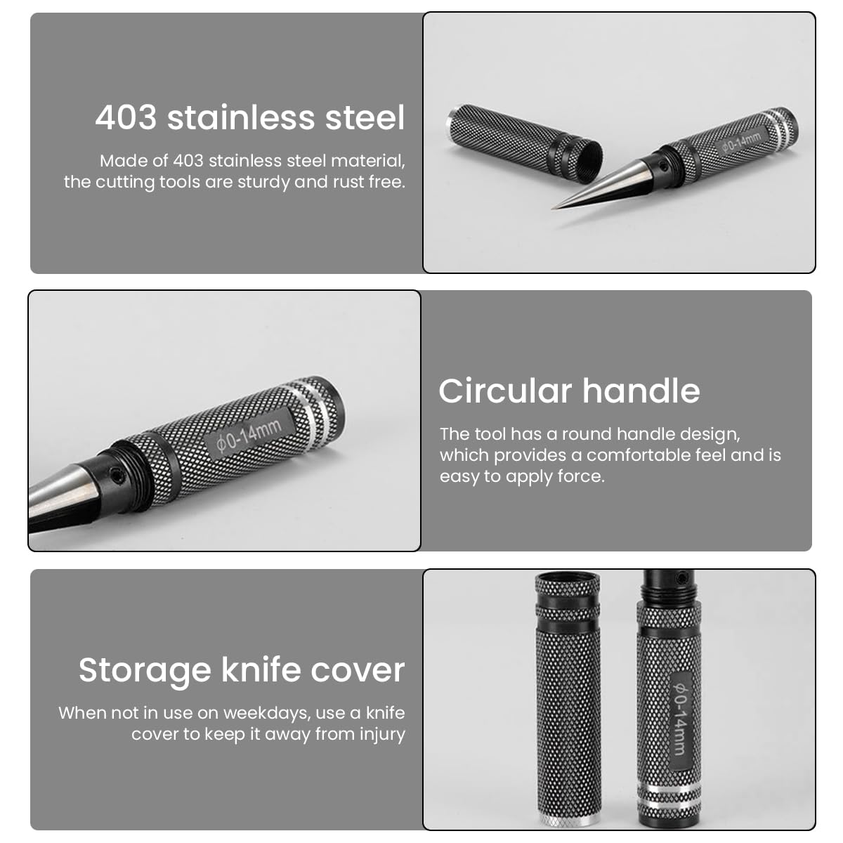 HASTHIP Stainless Steel Hole Puncher Reamer for RC Models with Anti Slip Handle and 0 14 mm Range