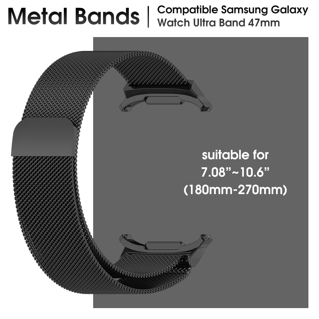 ZORBES Stainless Steel Mesh Magnetic Watch Band for Samsung Galaxy Watch7 Ultra 47mm featuring Adjustable Magnetic Clasp | Unisex Fashion Strap