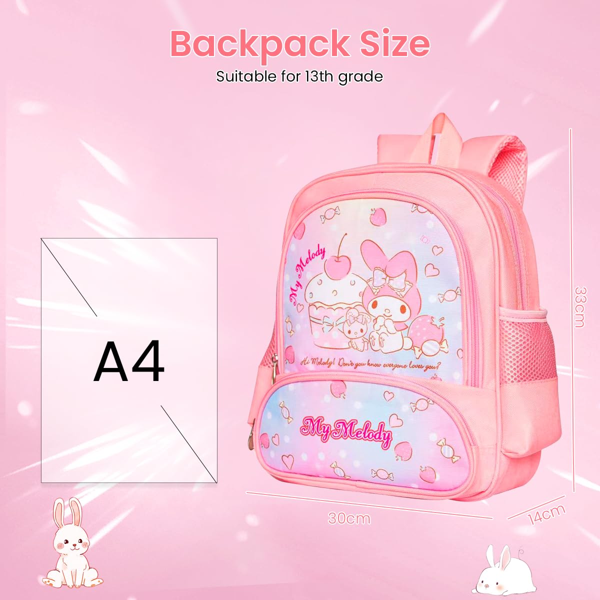 Venzina School Backpack for Girls with Large Capacity for School and Travel | Kids 3–6 Years