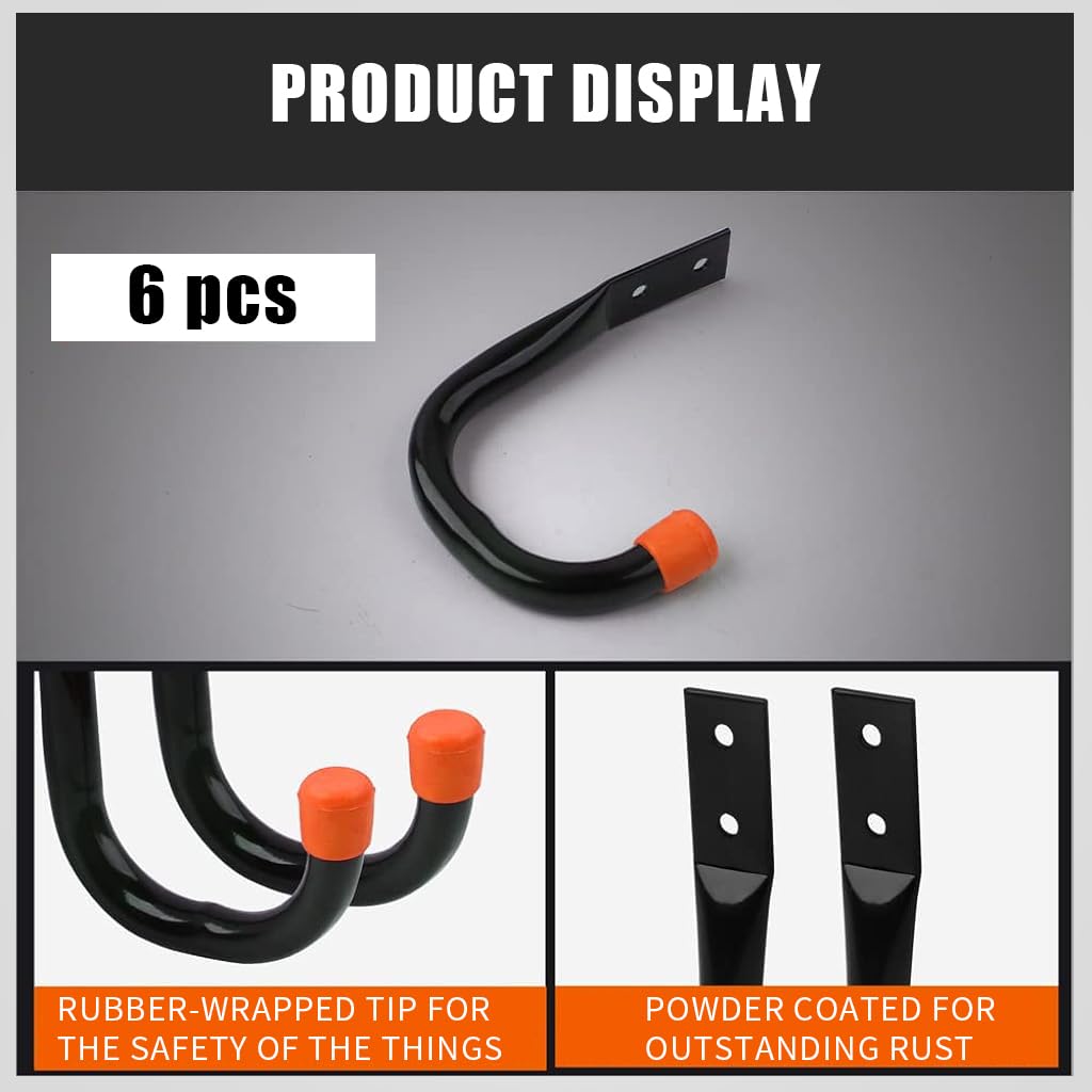 Serplex Garage Hooks for Wall Storage with Screw Mount Design and 40 LB Load Capacity