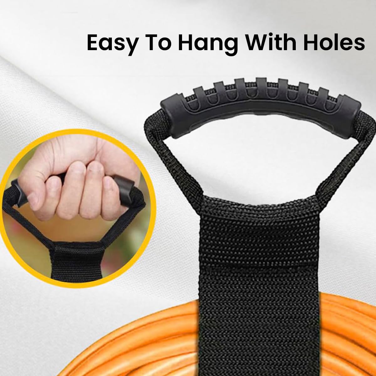 Serplex Hook and Loop Cord Carrying Strap for Hoses and Cables with Ergonomic Grip | Heavy-Duty Nylon Webbing Handle