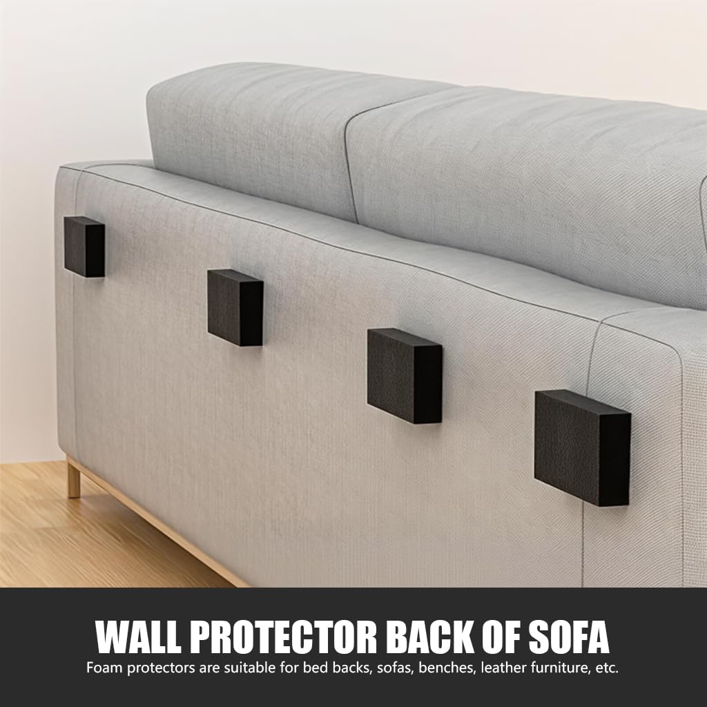 Serplex Furniture Wall Protectors for Bed and Chair with EVA Foam and Felt Pads 20Pcs Black