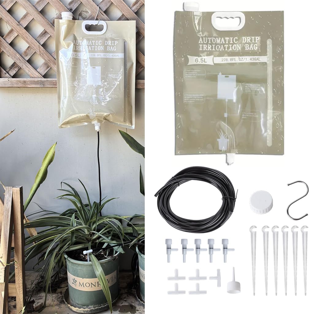 HASTHIP Self Watering Kit for Planters and Flower Beds with 6.5L Bag and 33 ft Pipe | DIY Slow Irrigation System