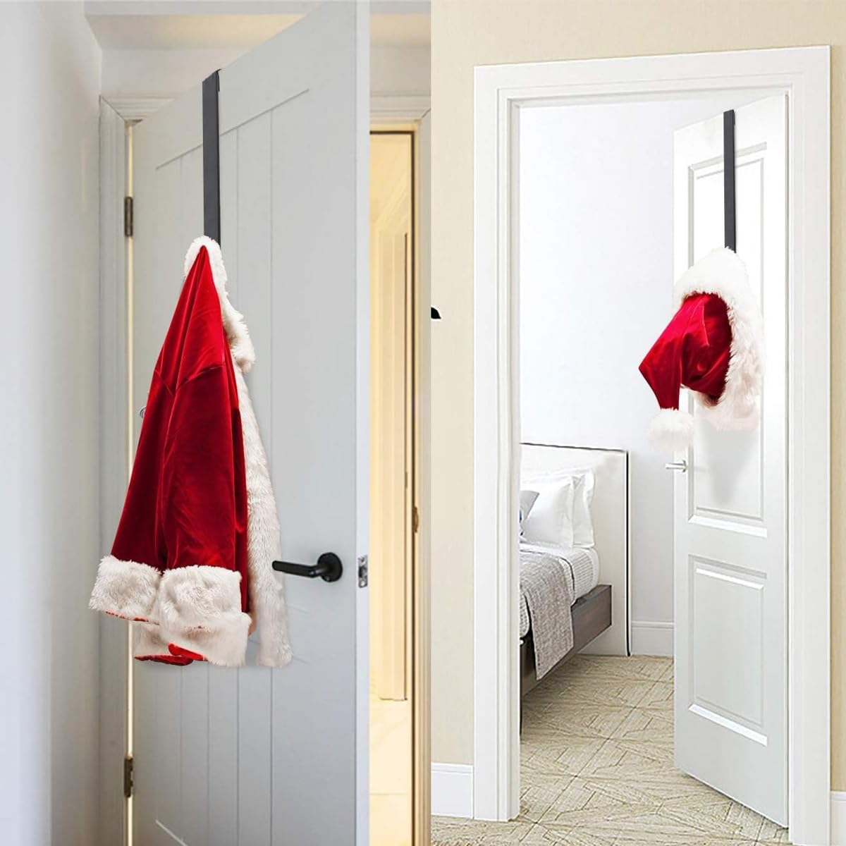 HASTHIP Wreath Hanger for Front Door with 15–25 in Adjustable Slide Mechanism | Black No Scratch Hook