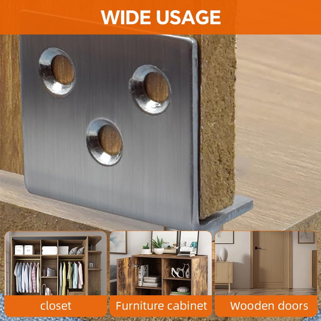 Serplex Door Hinges for Shaft Duct and Wooden Cabinets featuring Silent Shaft Mechanism | 2 Sets Stainless Steel Concealed Mount Design