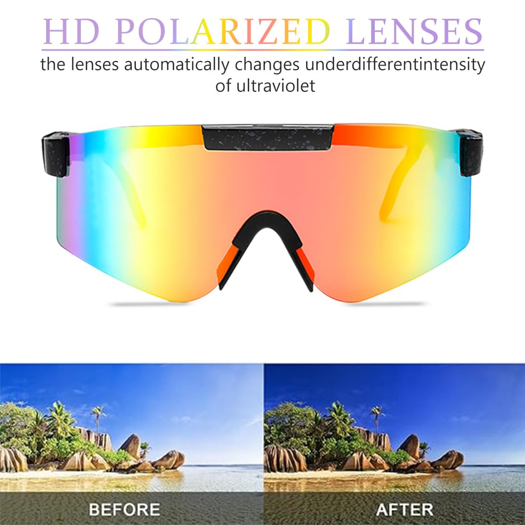 Proberos Polarized Sports Sunglasses for Cycling and Driving with UV400 TAC Lenses | Lightweight Unisex Eye Protection