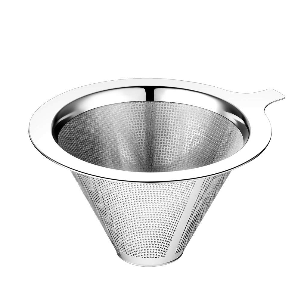 Supvox® Paperless Mess Stainless Steel Coffee Filter, Maker Two to Four Cup Coffee, Keeping Nature Coffee Flavour, Easy to Use and Clean