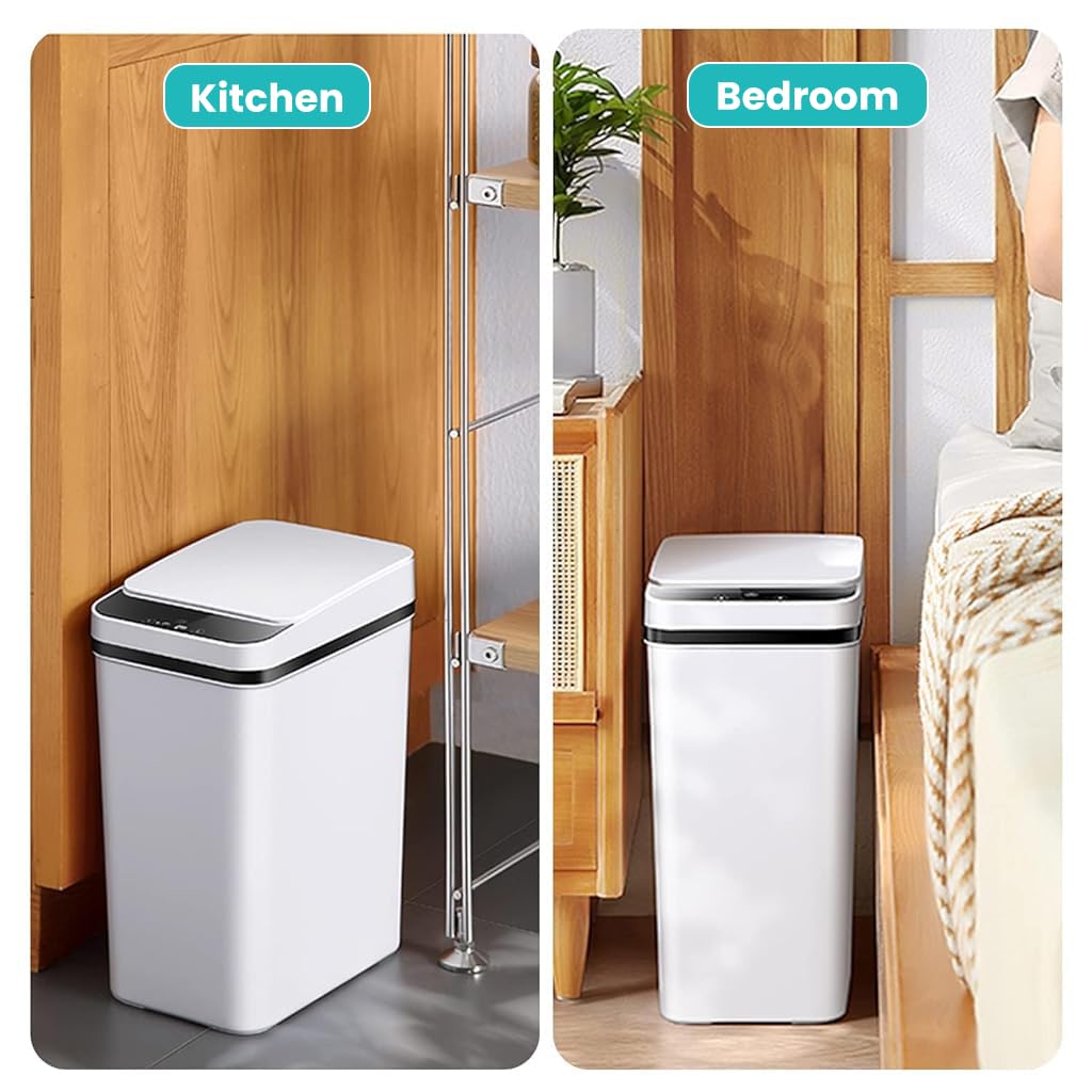 Supvox Smart Sensor Dustbin for Home with 12L Capacity and Automatic Motion Lid | Touchless Waste Bin 23.5x15.8x32cm