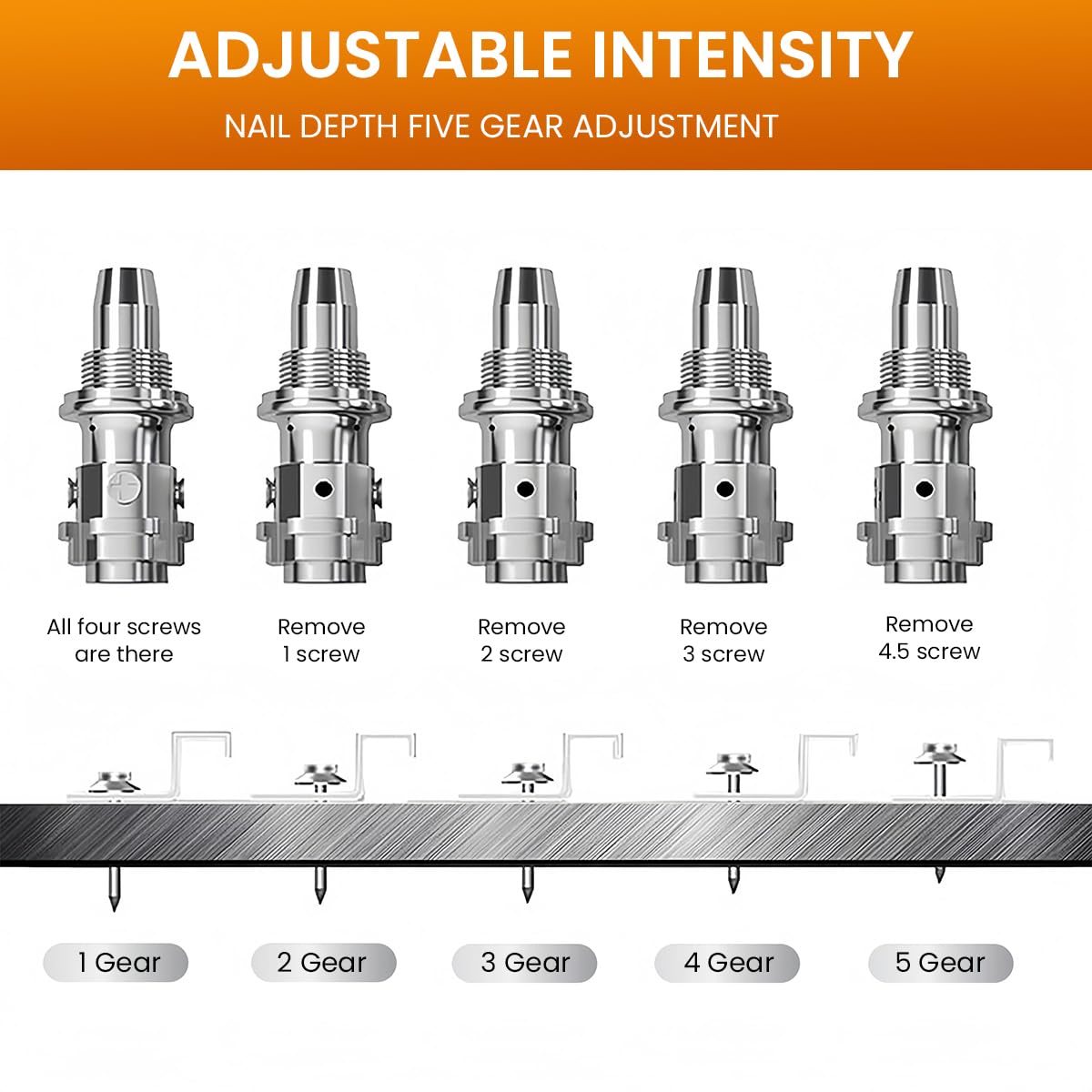 Serplex Concrete Nail Gun Kit with 100pcs Nails for Woodworking featuring Adjustable Driving Force and Ergonomic Handle