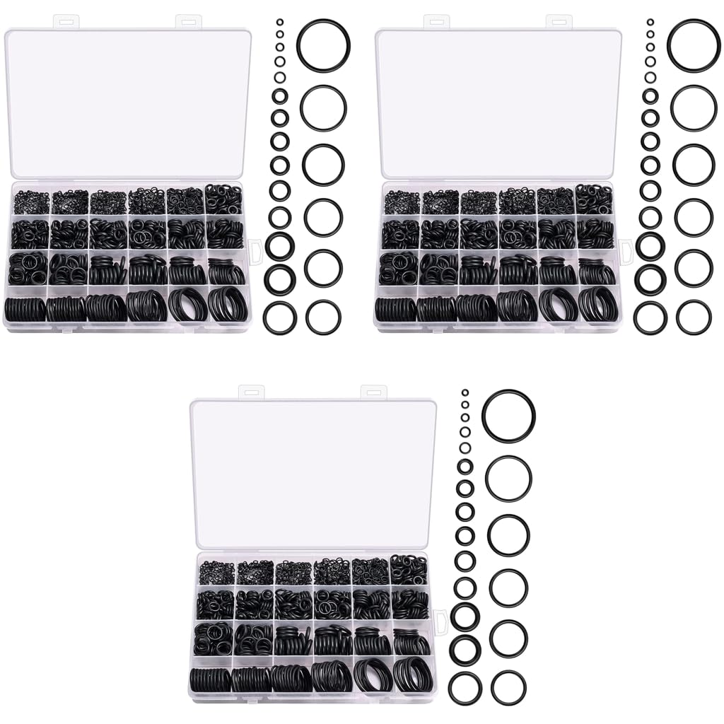 STHIRA Rubber O Rings for Automotive and Plumbing Repairs with 950 pcs in 20 Sizes | Assorted Washer Gasket Replacement Set