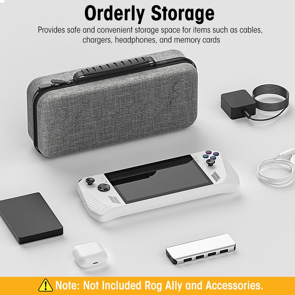 ZORBES Carrying Case for Rog Ally featuring mesh pouch and handle | EVA hard shell 12.79×5.47×3.35 in