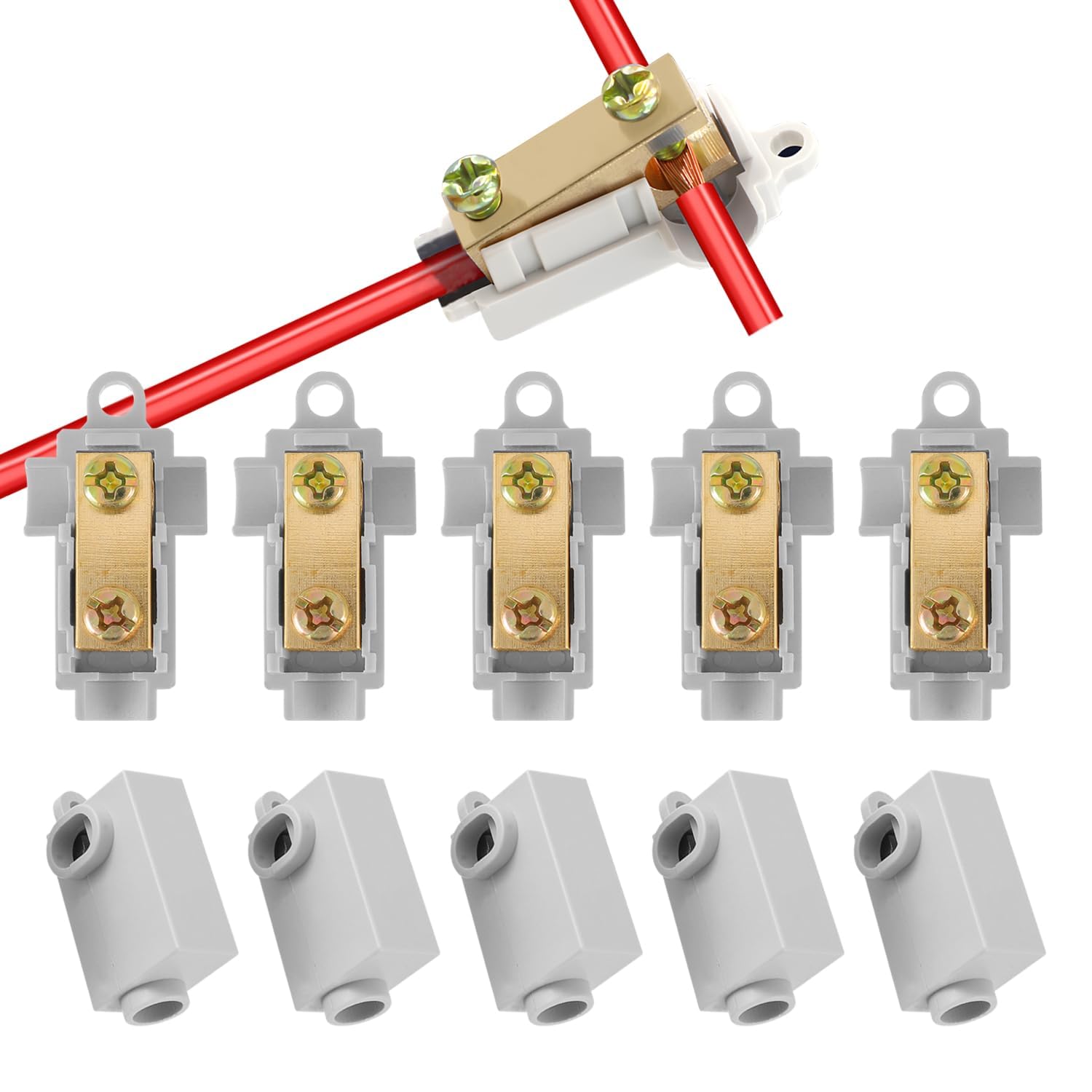 Serplex Wire Connector Nut Kit for 10 AWG Wires featuring Tool-Free T-Type Design | 10 Pcs 60A
