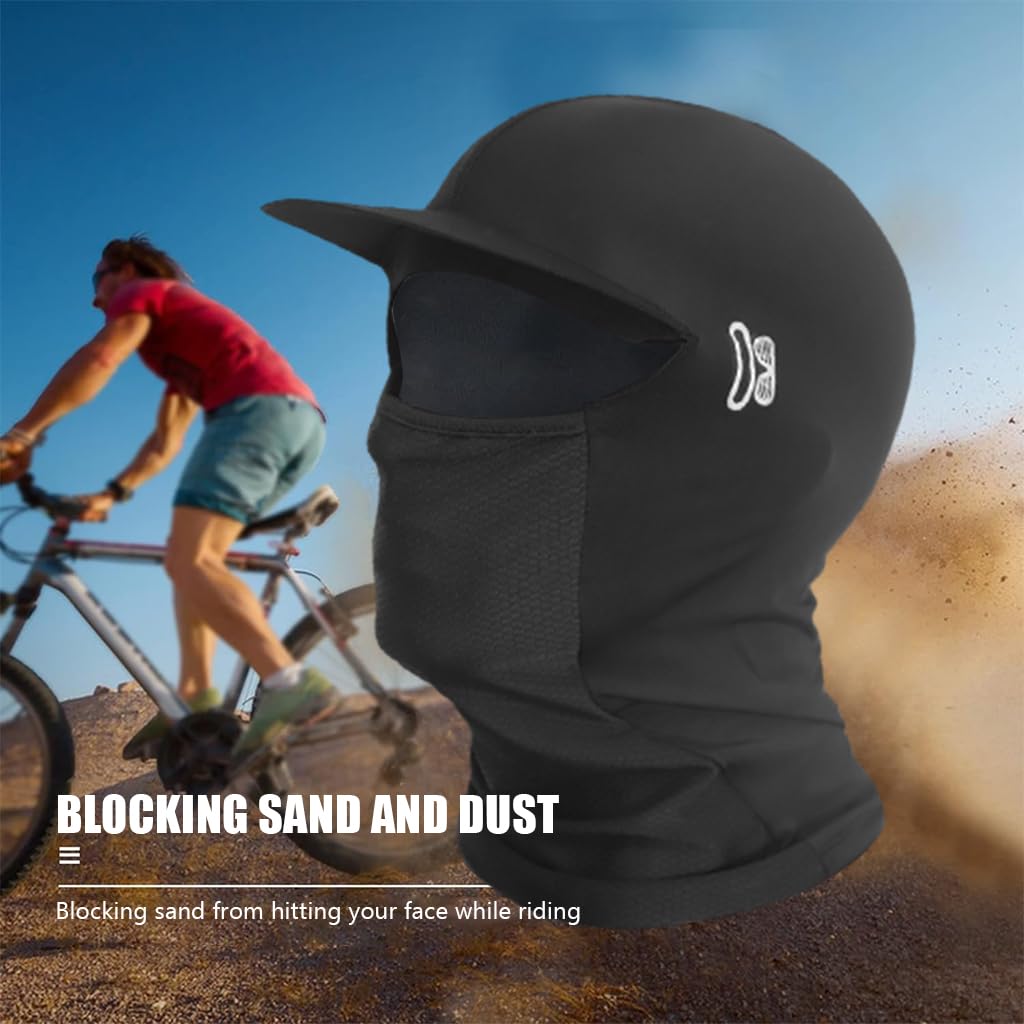 Optifit® Balaclava with Visor Brim, Balaclava for Unisex, UV Protected Breathable Helmet Liner, Sweat Absorbing & Odour Free 4-Way Stretch, Sun & Dust Protection, Full Face Helmet Mask