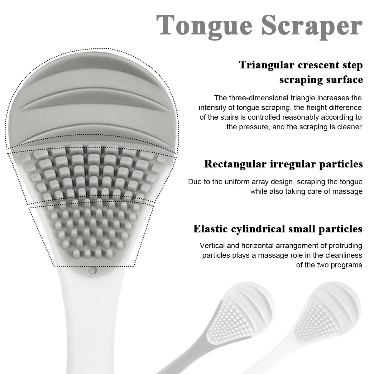 MAYCREATE Tongue Cleaner for Adults 4PCS featuring Fan Shaped Double Sided Design with Soft Silicone | Helps Fight Bad Breath